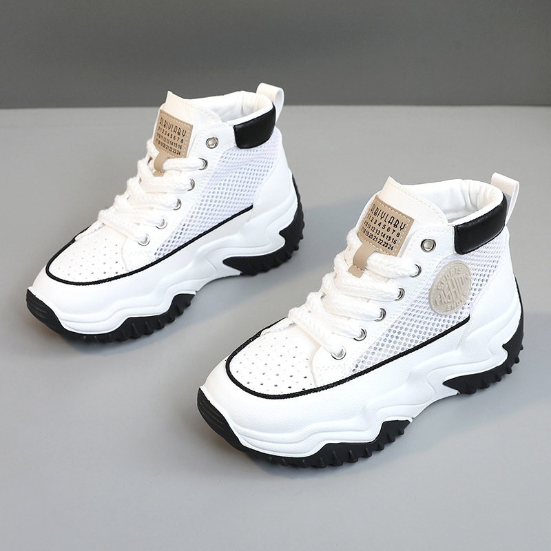 Ddmysports Z New For Women Summer Breathable Igh Top Mesh Thick Bottom Eight Increase Classic White Sports Shoes OUTDOOR