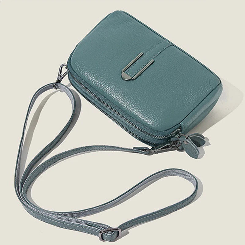 Genuine leather bag y womens handbag womens clutch phone bag shoulder bag ten font messenger bag 240828