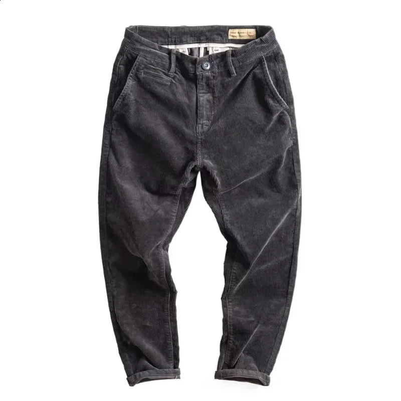 Mens Corduroy Pants Autumn Loose-fit Casual Pants Japanese Style Straight-leg Trendy Streetwear For Men 240828