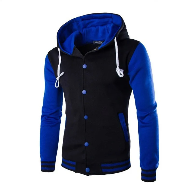Colorful fashion hooded baseball jacket mens classic movie series casual plus size creative hiphop streetwear 240827