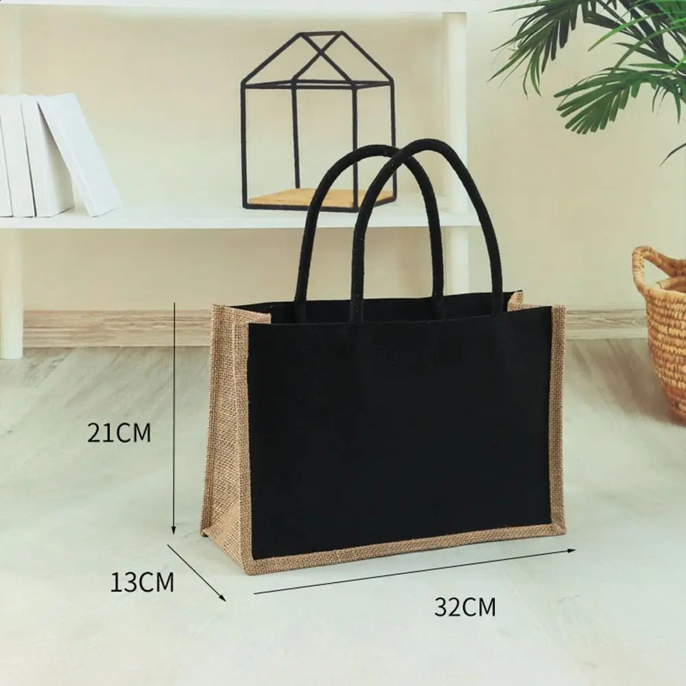 Black White Blank Sack Reusable DIY Hand Drawn Storage Bags Shopping Bag Large Capacity Travel Grocery Pouch 240828