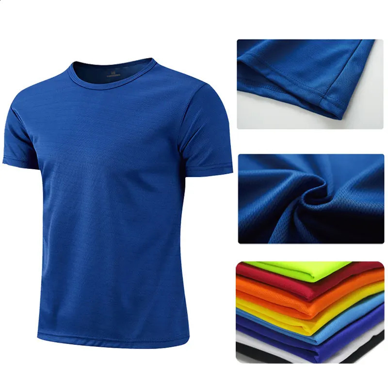 Mens quick drying short sleeved sports Tshirt gym jersey fitness shirt running youth breathable 240827