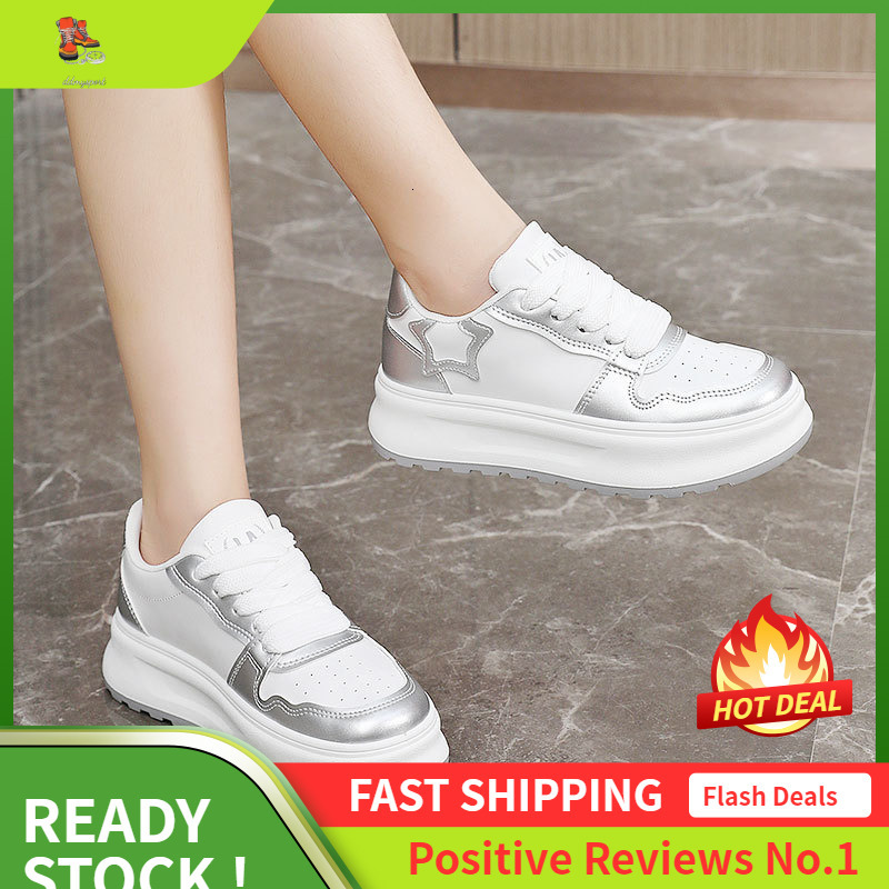 Ddmysports ZY New White Summer And Autumn Thick Soled Casual Board Shoes Breathable Height Increasing Wear Resistant Korean Version OUTDOOR