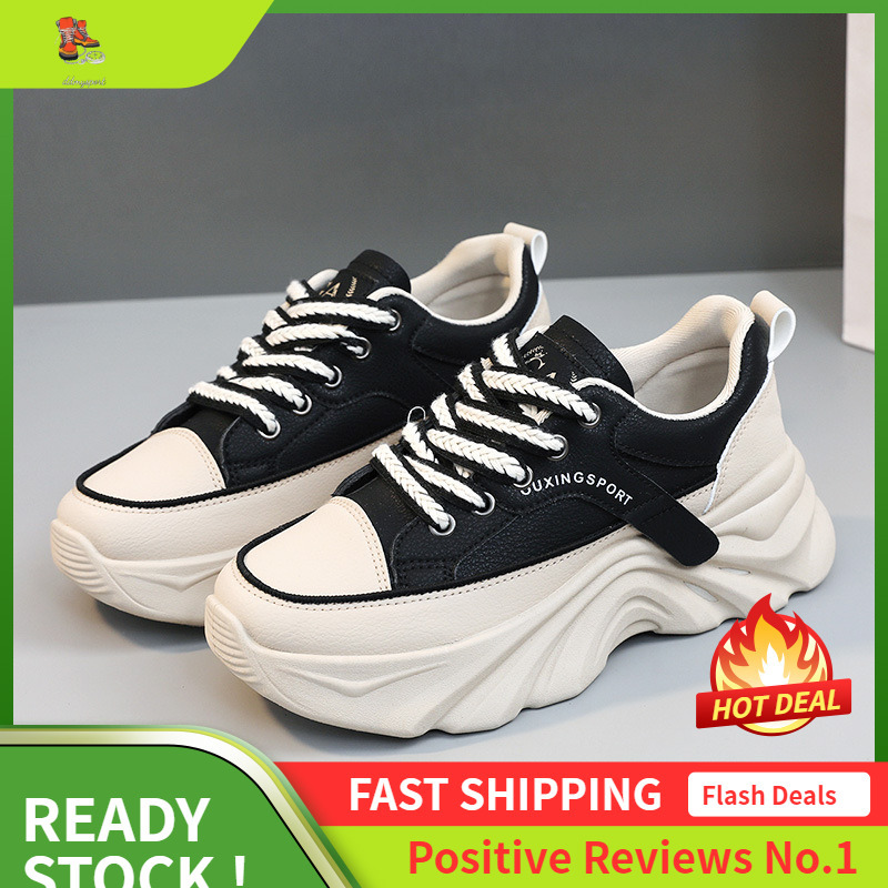 Ddmysports S New Solid Color Women S Shoes Versatile Summer Trend Breathable Increased Eight Thick Bottom Leather Surface Fashionable Rest OUTDOOR
