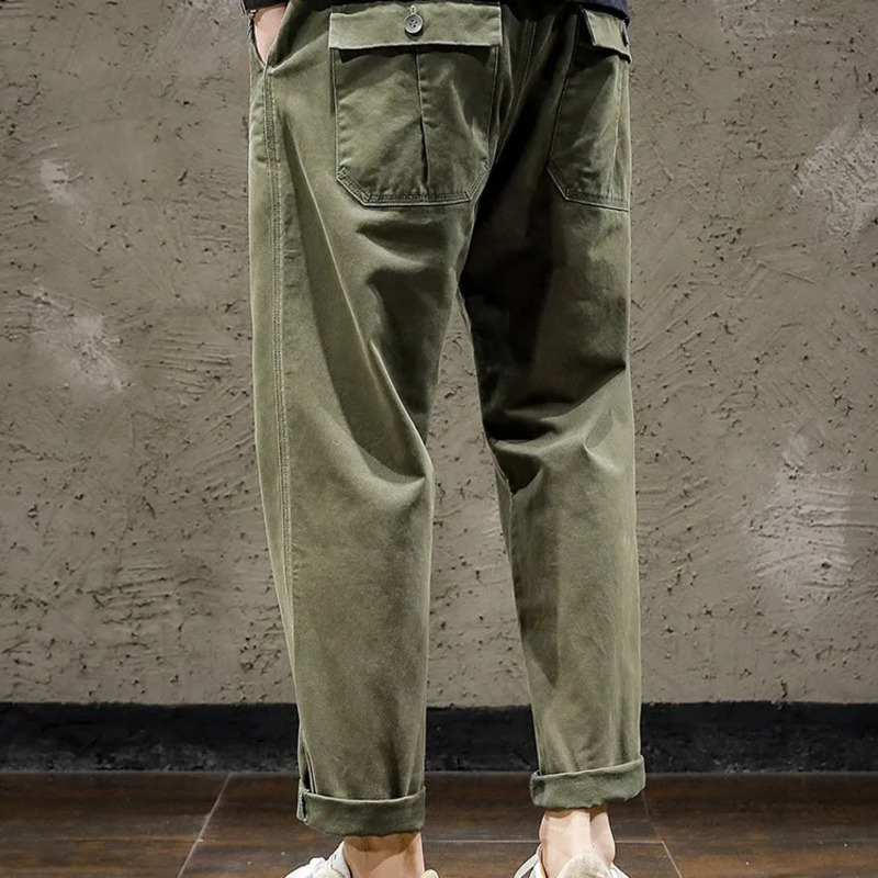 Fashionable American casual freight mens loose straight leg spring and summer pants w240827