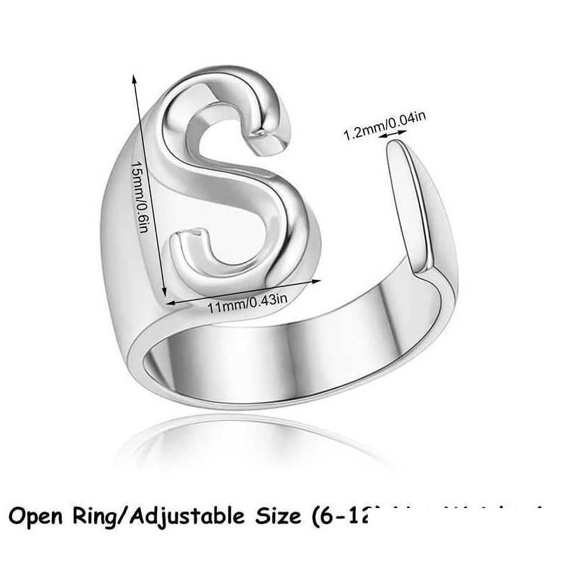 Solitaire Ring 4Pcs/Set Punk Womens Olivia Rodrigo World Tour Guts Sier Color Rings Fans Gifts Adjustable Fashion Jewelry Accessories Otlmn