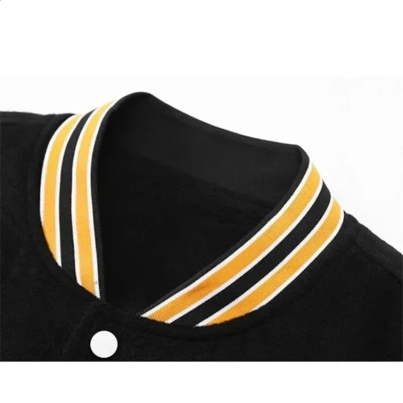 American trend stitching baseball uniform youth embroidery loose jacket mens letter striped collar windproof couple set w240827