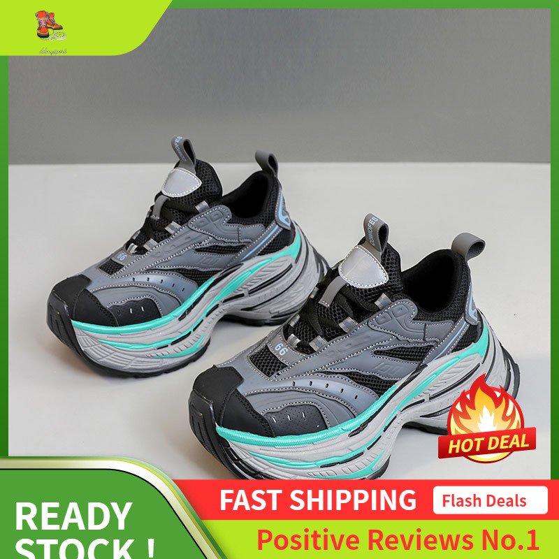 Ddmysports BR New Summer And Autumn Dad Women S Korean Version Trendy Mesh Raised Thick Soled Shoes Breathable OUTDOOR