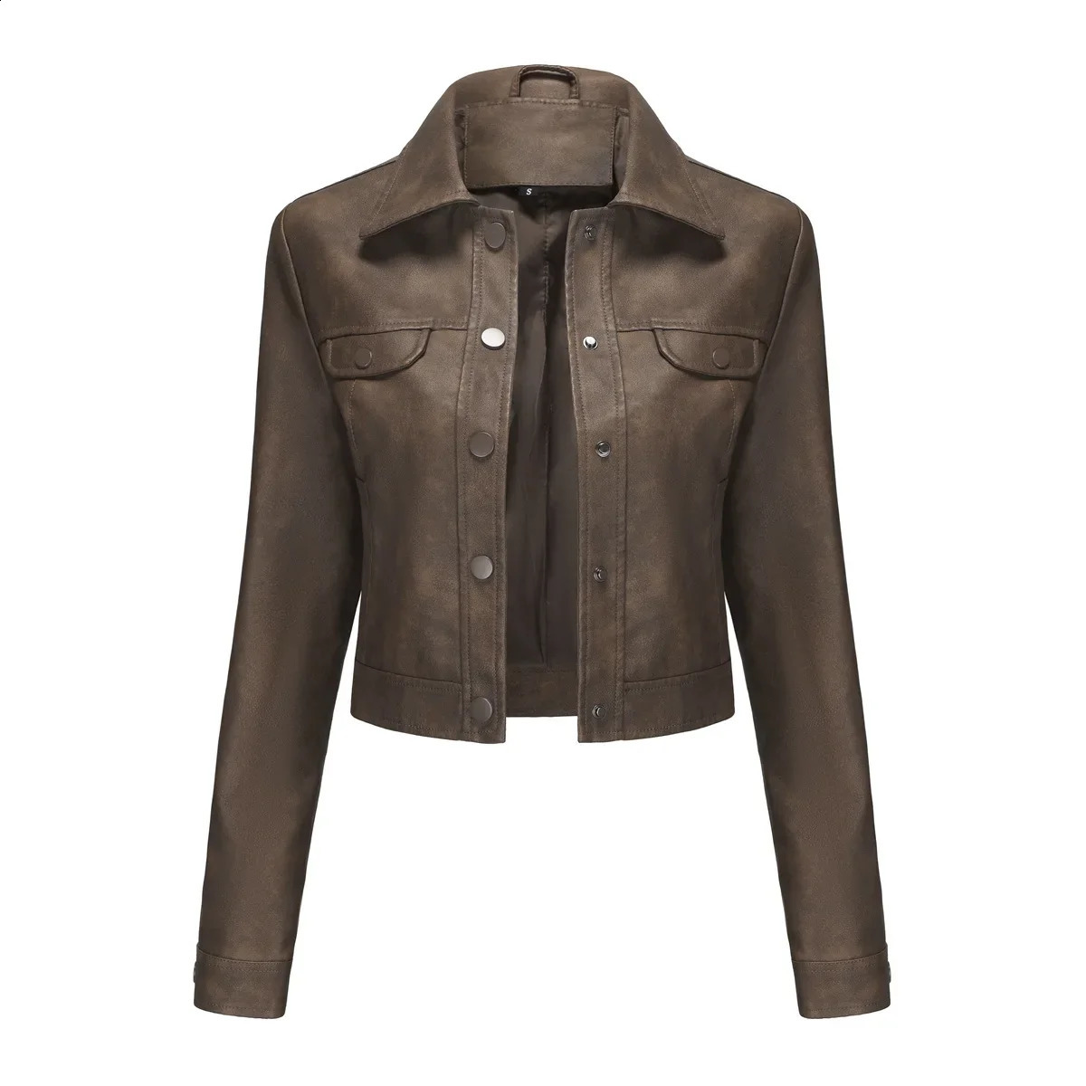 Moto Bike Womens Jacket Artificial Leather Jacket Womens Spring and Autumn Jacket Pink Black Brown Grey Red Jaqueta Feminina 3xl 240827