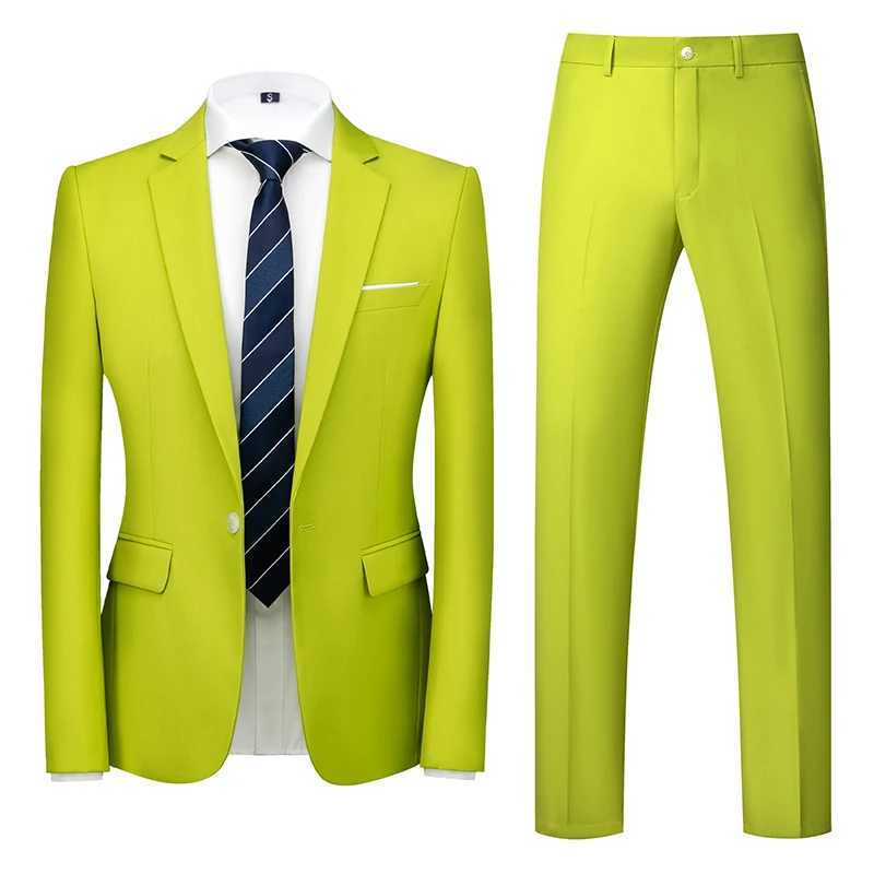 22 Colors Single Breasted Formal Wedding Suits Mens Clothing Fashion Simple Men Business Social Prom Party Dress 2 Piece Set M250303