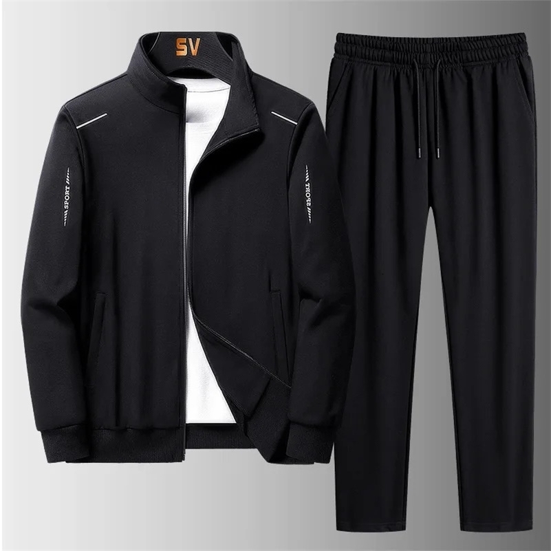 mens running suit long sleeved pants set sportswear mens and youth casual sportswear mens sportswear 240827