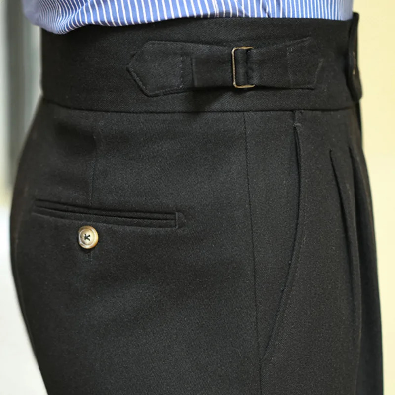 Italian retro mens business dress pants high waisted straight pants mens office mens casual pants Naples casual pants 240828