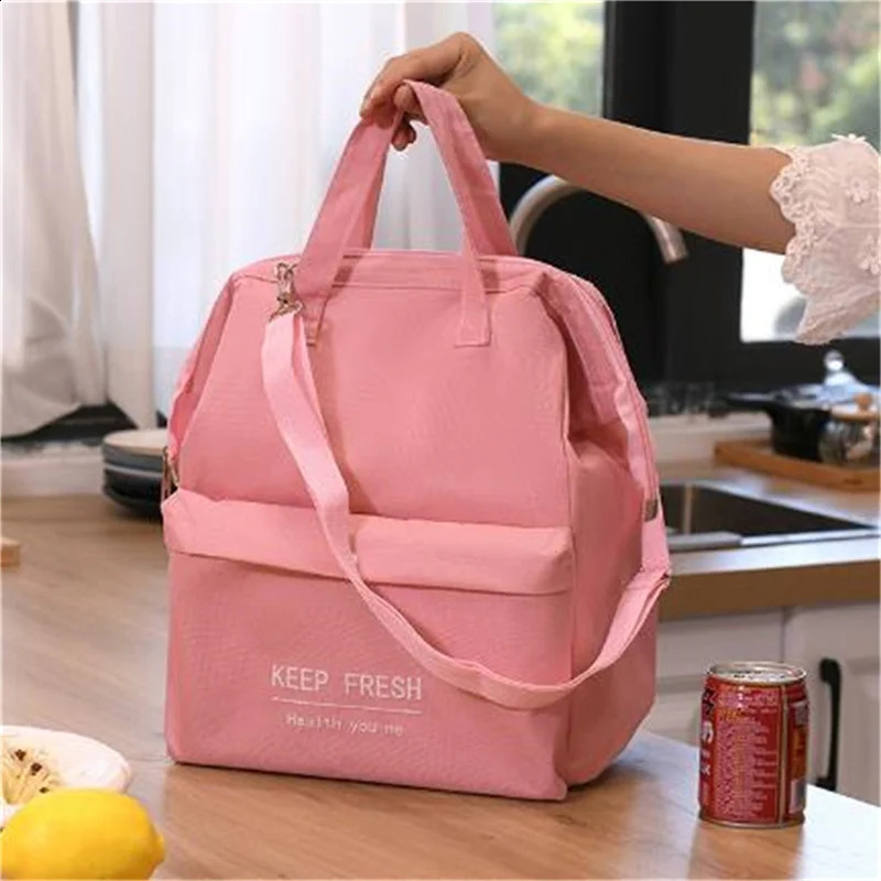 Large Capacity Lunch Bag Women Waterproof Insulated Shoulder Crossbody Bags for Box Picnic Portable Fresh Cooler 2024 240827