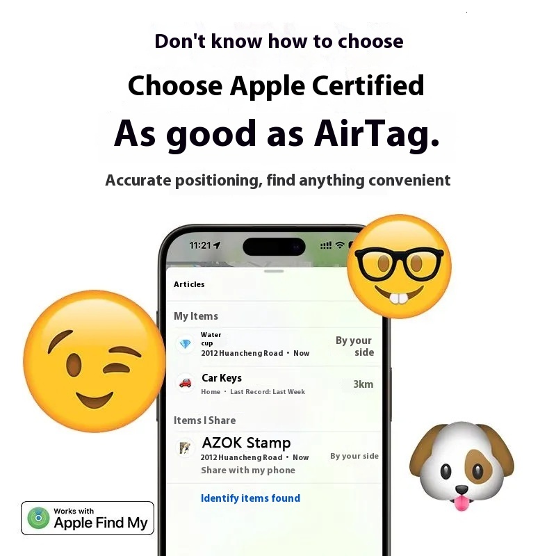 Findmy positioning airtag suitable for Apple anti loss device, elderly and children Bluetooth pet tracking device