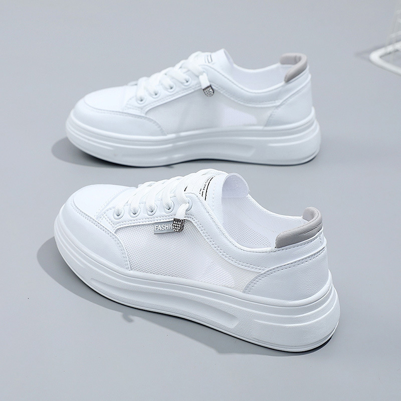 Ddmysports New Thick Sole Small White Women S Summer Versatile Board Mesh Breathable Shoes Trend OUTDOOR