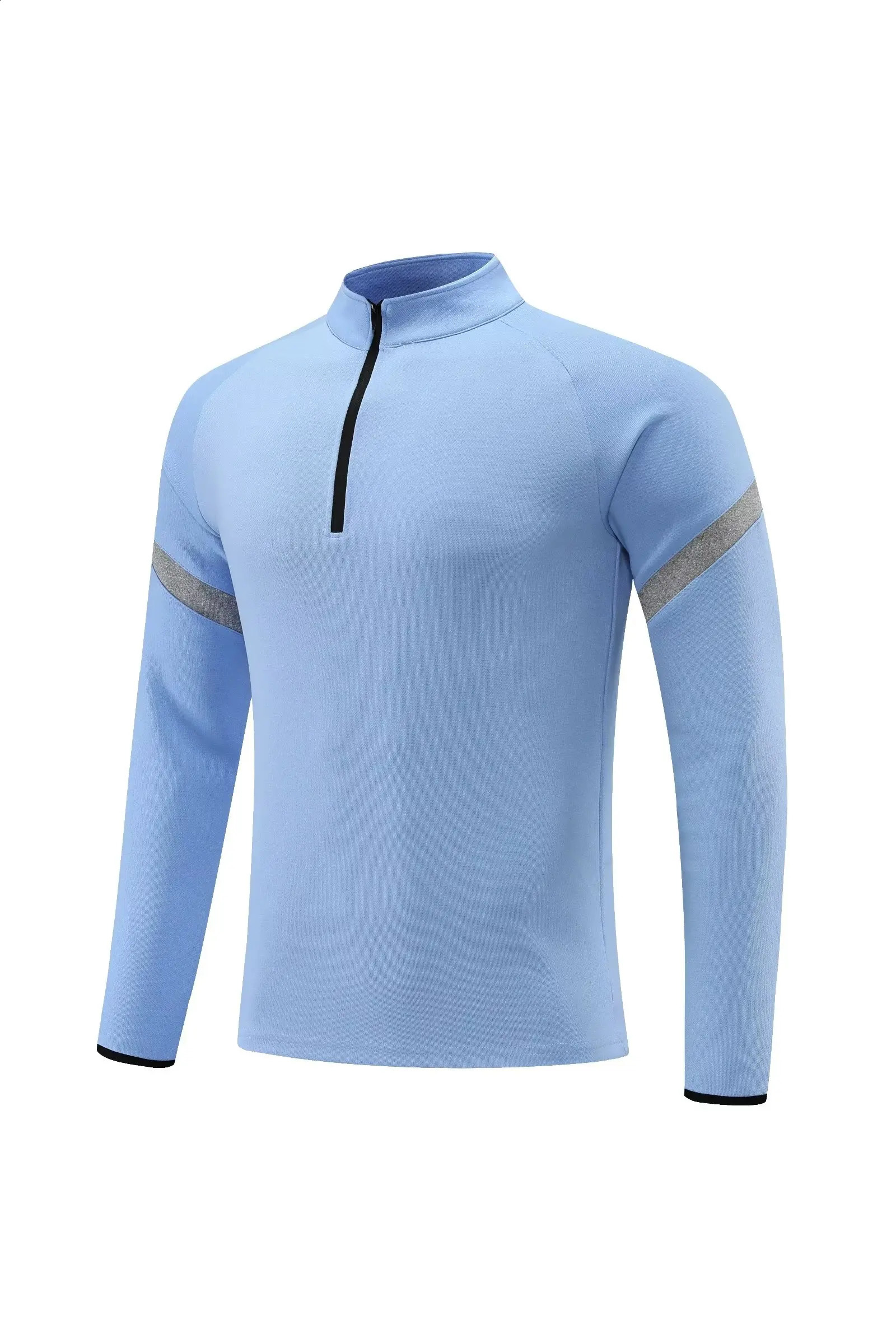 Gym mens Tshirt long sleeved ultrathin dry fit sports fitness winter comfortable breathable training half zip collar sportswear 240827