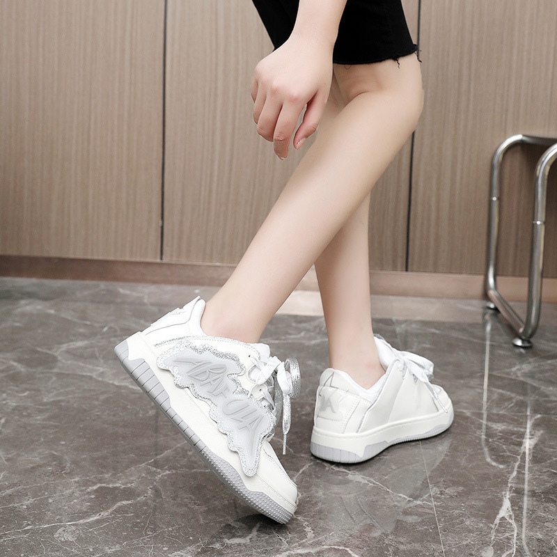 Ddmysports ZY New Colored Women S Spring And Autumn Korean Edition Breathable Letter Board Elevated Thick Sole Casual Versatile Shoes OUTDOOR