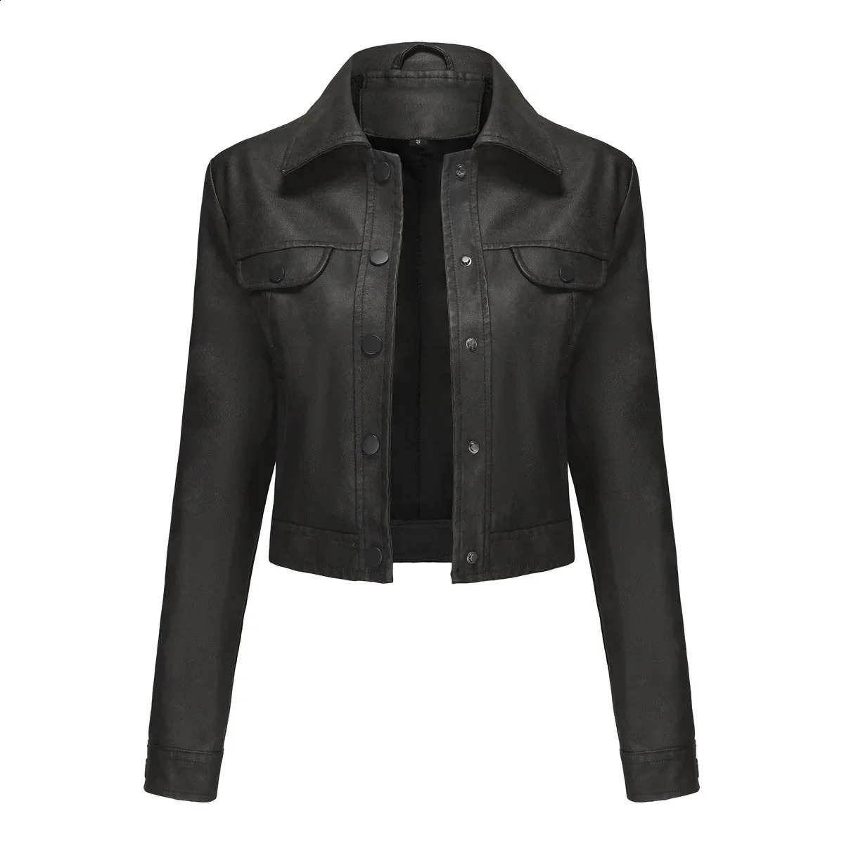 Moto Bike Womens Jacket Artificial Leather Jacket Womens Spring and Autumn Jacket Pink Black Brown Grey Red Jaqueta Feminina 3xl 240827