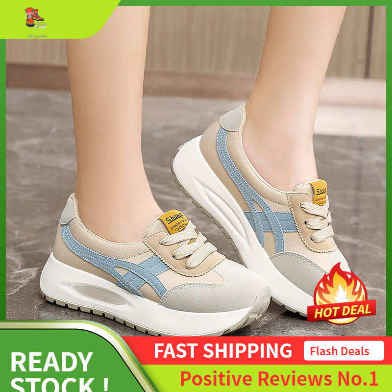 Ddmysports KT New Spring Summer Breathable Casual Height Increasing Thick Sole Splicing Sports Board Shoes Trendy Korean Version OUTDOOR