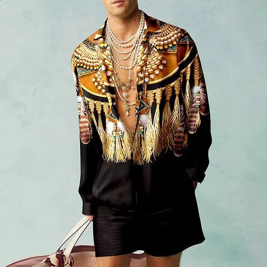 2PCS Suits Men Fashion ShirtsShorts Two Piece Sets Hawaii Shirts European Shirt Beach Vocation Outfits Streetwear 240827