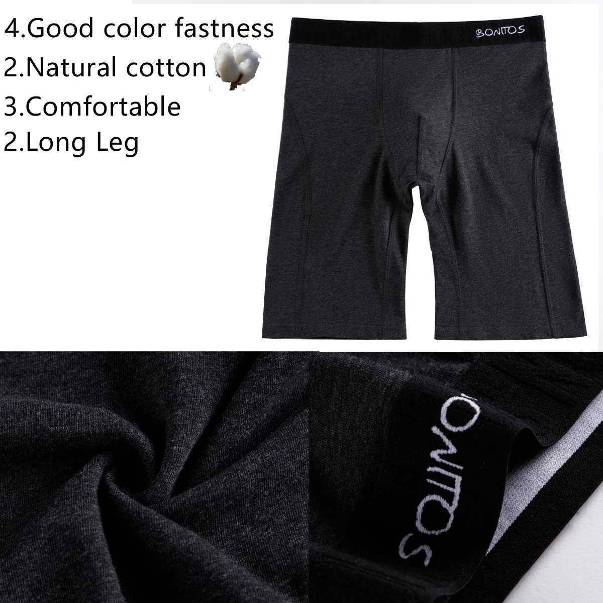 2-piece long leg boxing shorts mens underwear set mens underwear mens cotton mens sexy set fitness box X241207