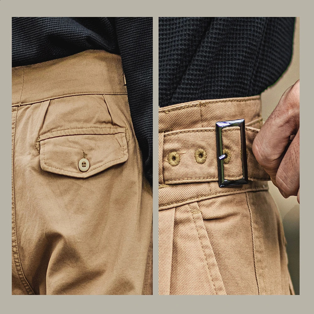 World War II Mens Gurkha Loose Straight Waist Military Casual Cargo Pants Naples Spring and Autumn Retro Clothing 240828