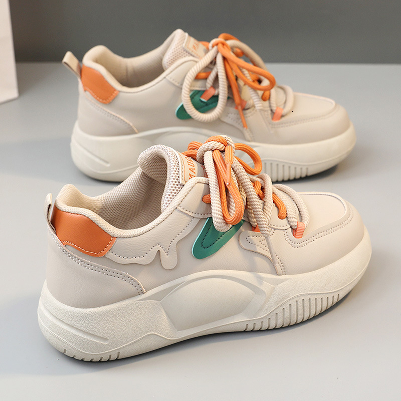 Ddmysports K New Women S Color Block Autumn Increase Thick Sole Cross Tie Casual Board Shoes Student Fashion OUTDOOR