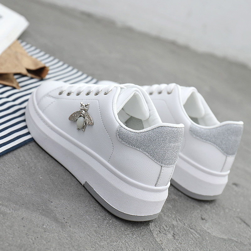 Ddmysports Autumn Leather Waterproof Student Butterfly Board Lace Up Korean Versatile Little White Shoes Women S Selection OUTDOOR