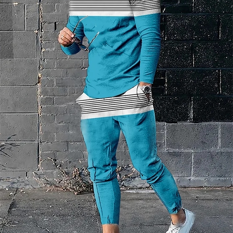 Autumn Ultra fine 2-piece Track Clothing Long Sleeve T-shirt Sports Pants Set Mens Street Clothing Sports Shirt Trouser Set 240827
