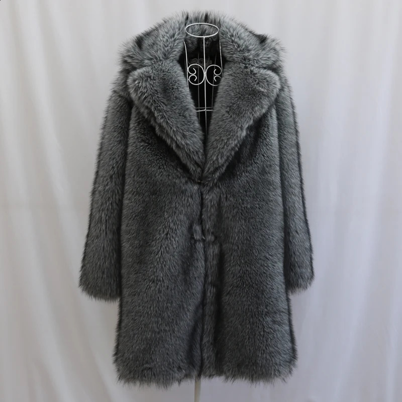 Mens Fur Coat Mink Long Plus Size Winter Thickened Warm Trench 24