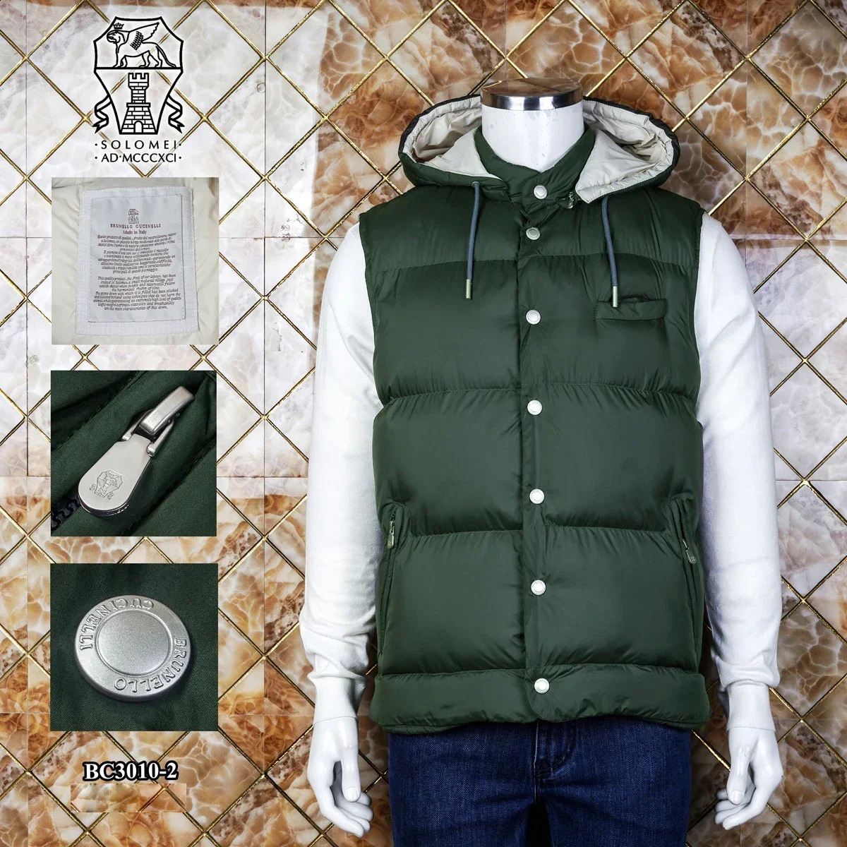 BILLIONAIRE SIJITONGDA vest cotton mens autumn and winter fashion hooded highend highquality jacket 240827