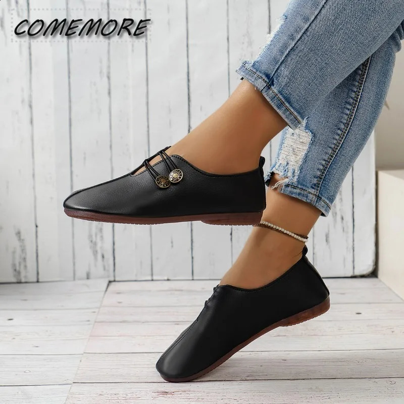 Womens Apartment Spring and Summer Casual Shoes Sports Shoes Trend Fashion Round Head Lace Comfortable Anti slip Large Size 43 240827