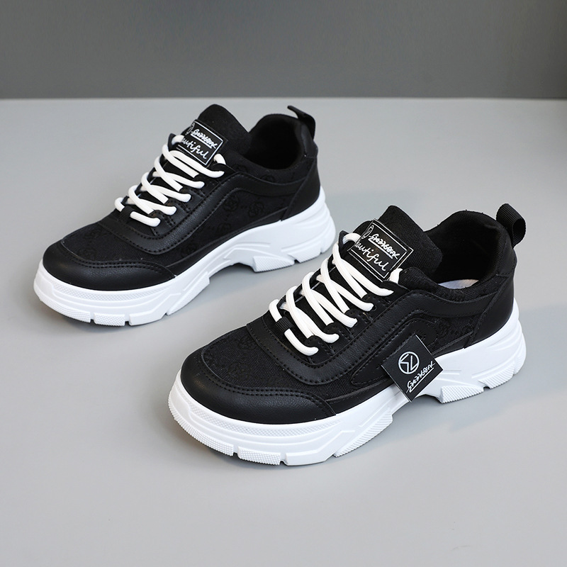 Ddmysports W New White Women S Summer Sports Breathable Board Versatile Thick Sole Height Increasing Mesh Shoes OUTDOOR