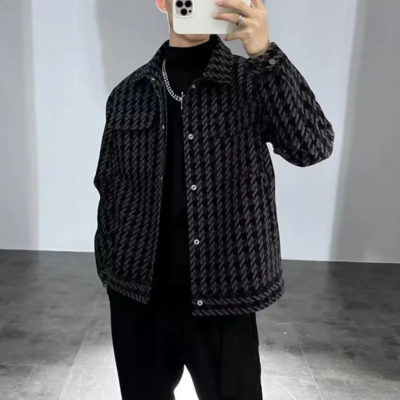 autumn/winter 2024 lapel shirt for smooth silhouette plain weave jacket Versatile Couples jacket loose fit with other materials 240828