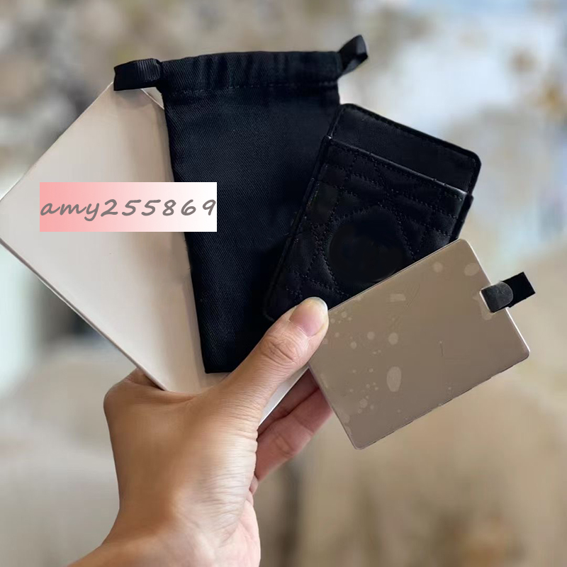 Fashion leather card bag, letter phone sticker card clip, wallet storage bag, makeup mirror gift box packing
