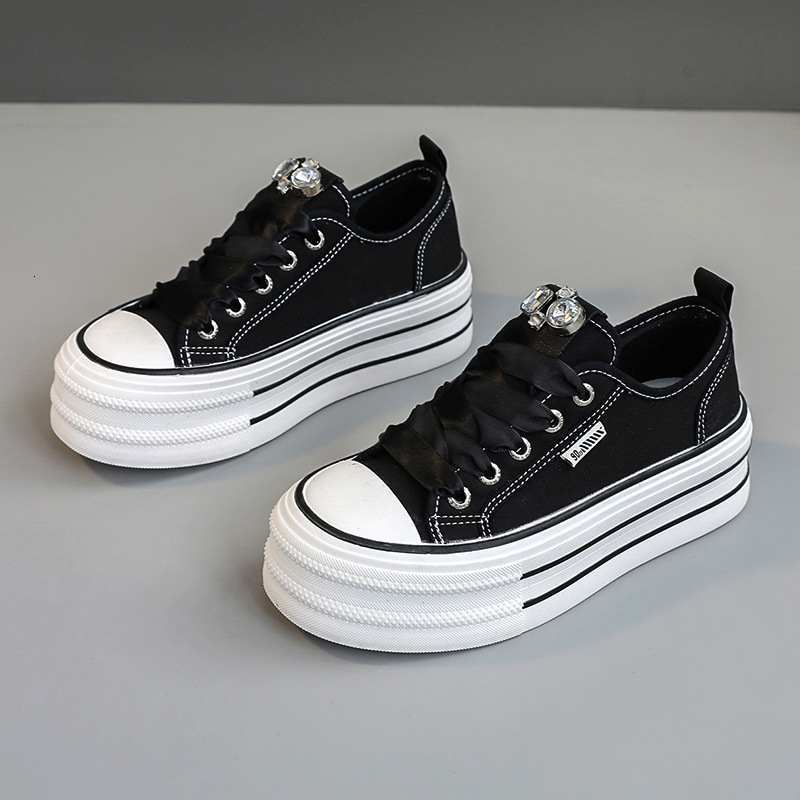 Ddmysports BR New White For Women In Summer Breathable S Board Thick Soled Canvas Shoes Height Increasing Casual OUTDOOR