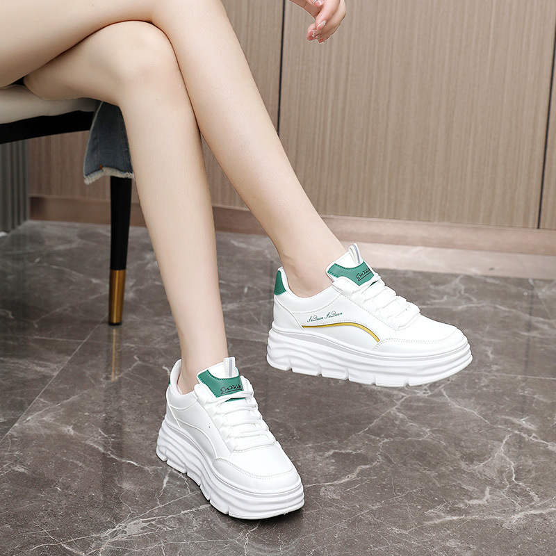 Ddmysports W New Leather Summer Little White Thick Sole With Igh Inner Eight Casual Fashion Women S Shoes OUTDOOR