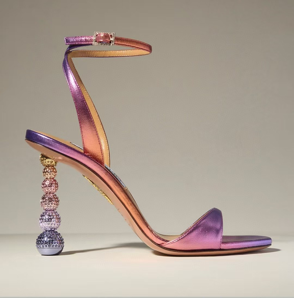 New style alien heel buckle strap sexy sandals for women rhinestone round toe open toe oversized high heels sandals luxury designer sandals