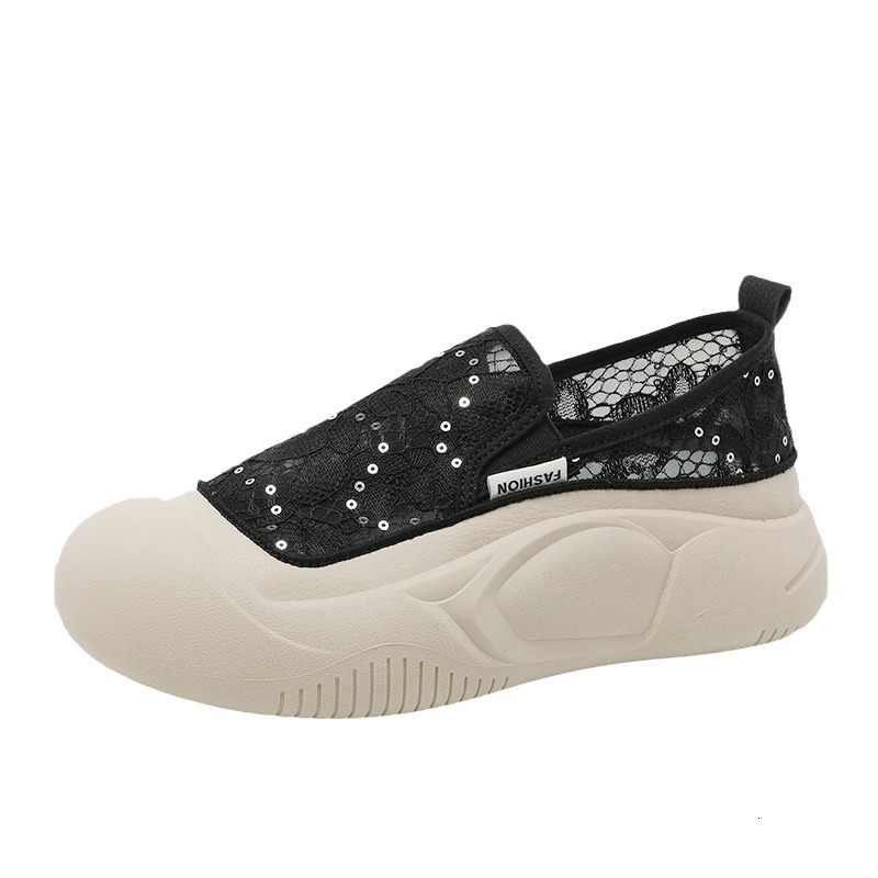 Ddmysports ZYXFL New Small White Women S Ollow Breathable Board Summer Thick Sole Elevated Mesh Shoes OUTDOOR