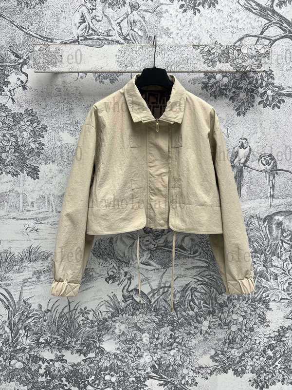 Women's Jackets designer 24 early autumn new khaki lapel short jacket I5G3