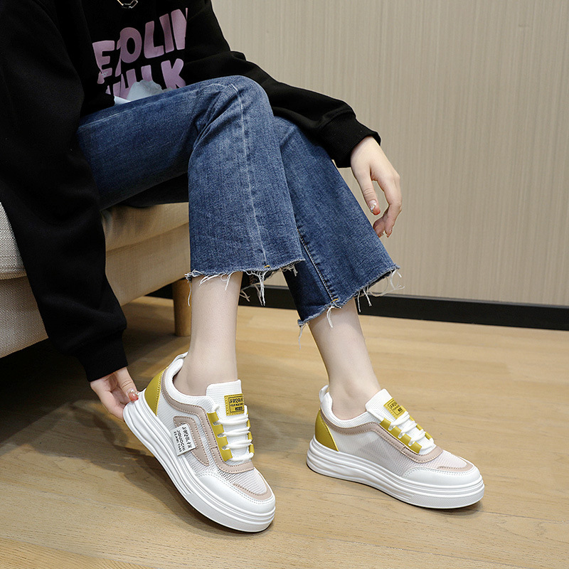 Ddmysports W New Inner Elevated Breathable Board Women Spring Summer Thick Sole Mesh Shoes For S Versatile Trend OUTDOOR