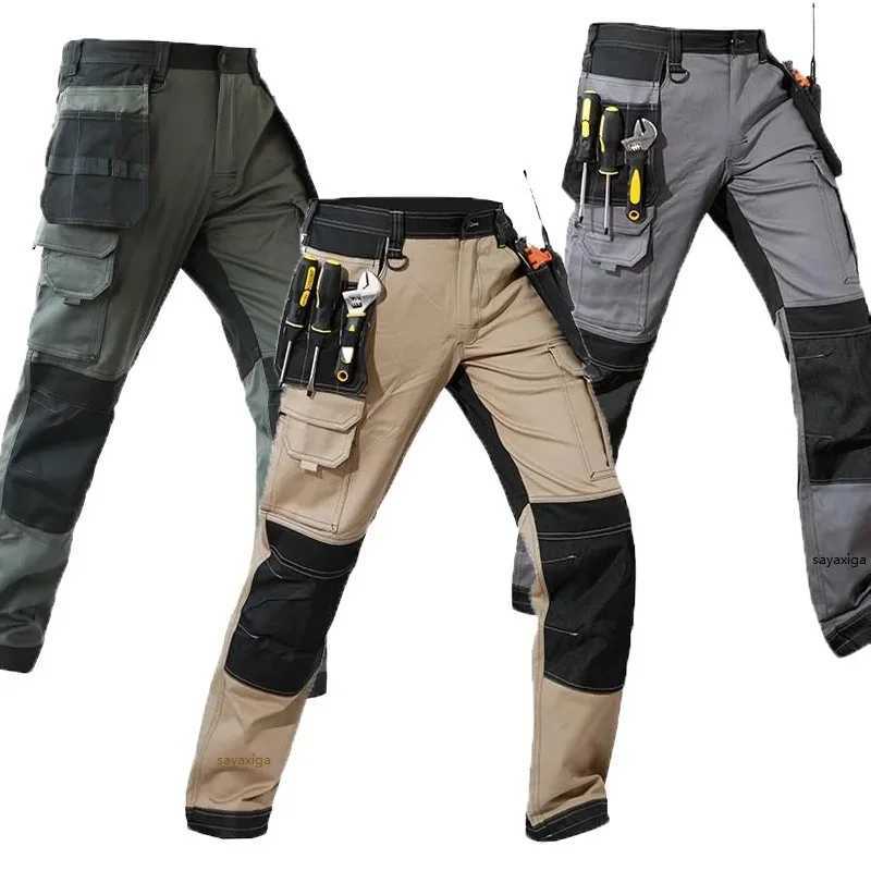 Mens lightweight work pants outdoor breathable and comfortable hiking pants knee pads suitable for tactical combat army cargo work clothes M240827