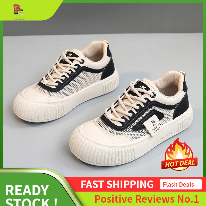 Ddmysports YB New White For Women In Summer Breathable Sports Versatile Board Thick Soled Height Increasing Mesh Shoes OUTDOOR