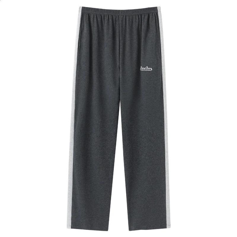Mens pajamas summer cotton pants Japanese style simple elastic waist casual large size 5XL solid color mens pajamas 240828