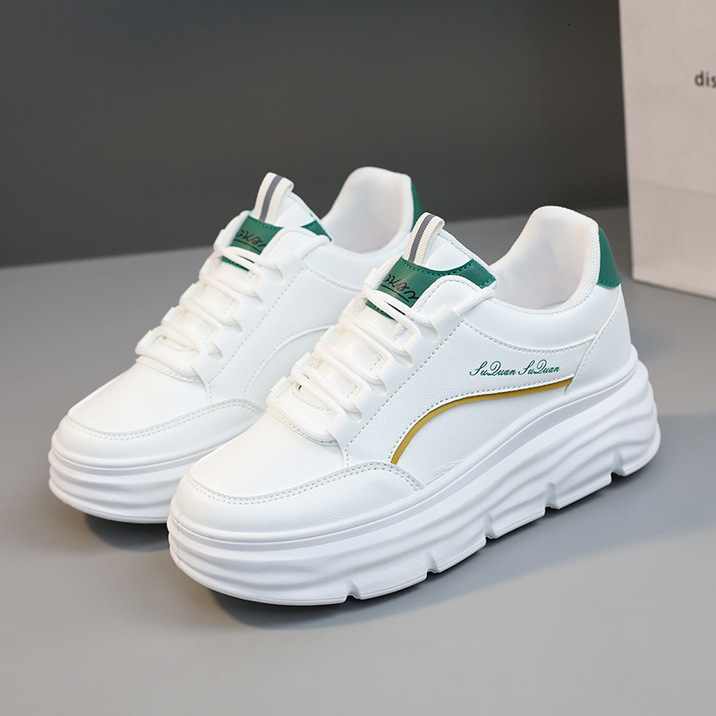 Ddmysports W New Leather Summer Little White Thick Sole With Igh Inner Eight Casual Fashion Women S Shoes OUTDOOR