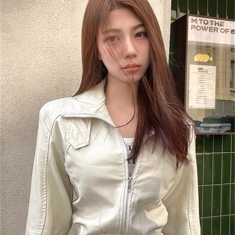 Womens Jacket Winter Plus Size Jacket Womens Clothing Gothic American PU Leather Zipper Street Clothing Punk Sexy Top 240827