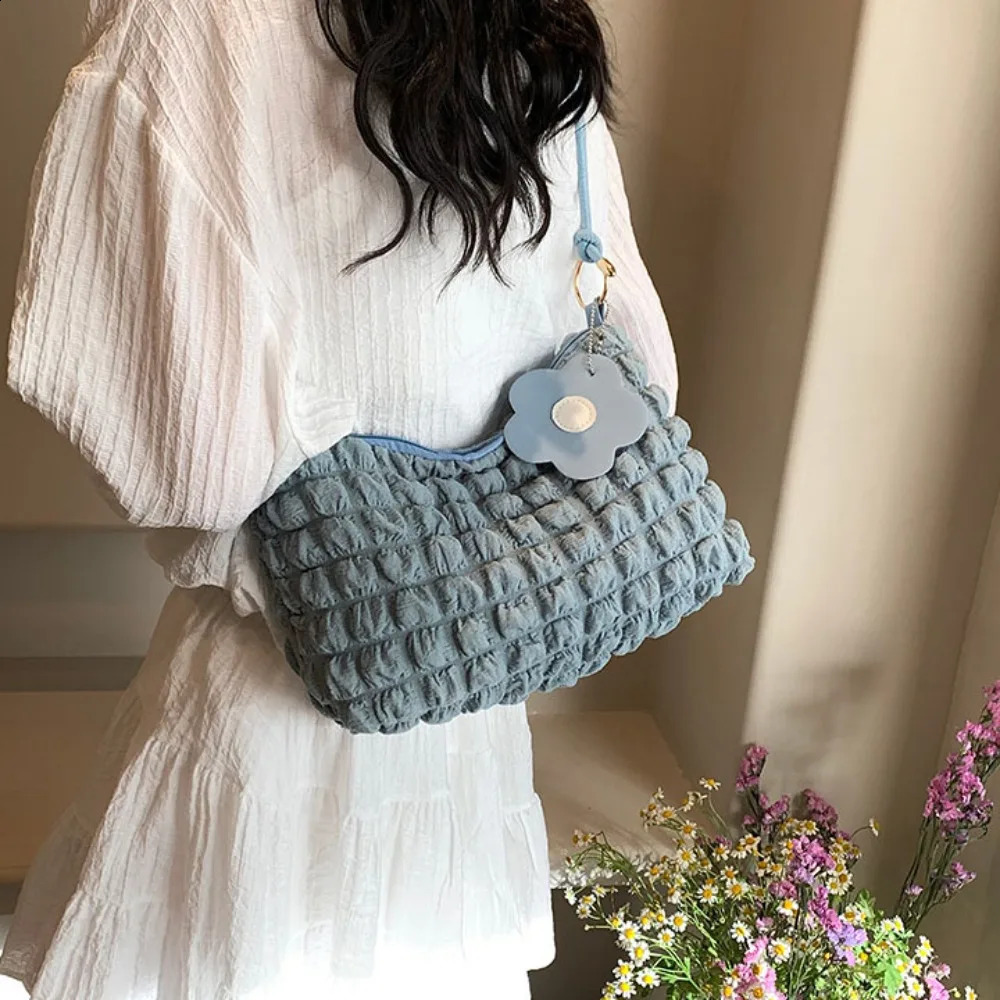 Trendy Pleated Bubbles Shoulder Bags Handbag Daily Commuting Bag Underarm Bag Plaid Quilted Solid Bag Messenger Bag 250122