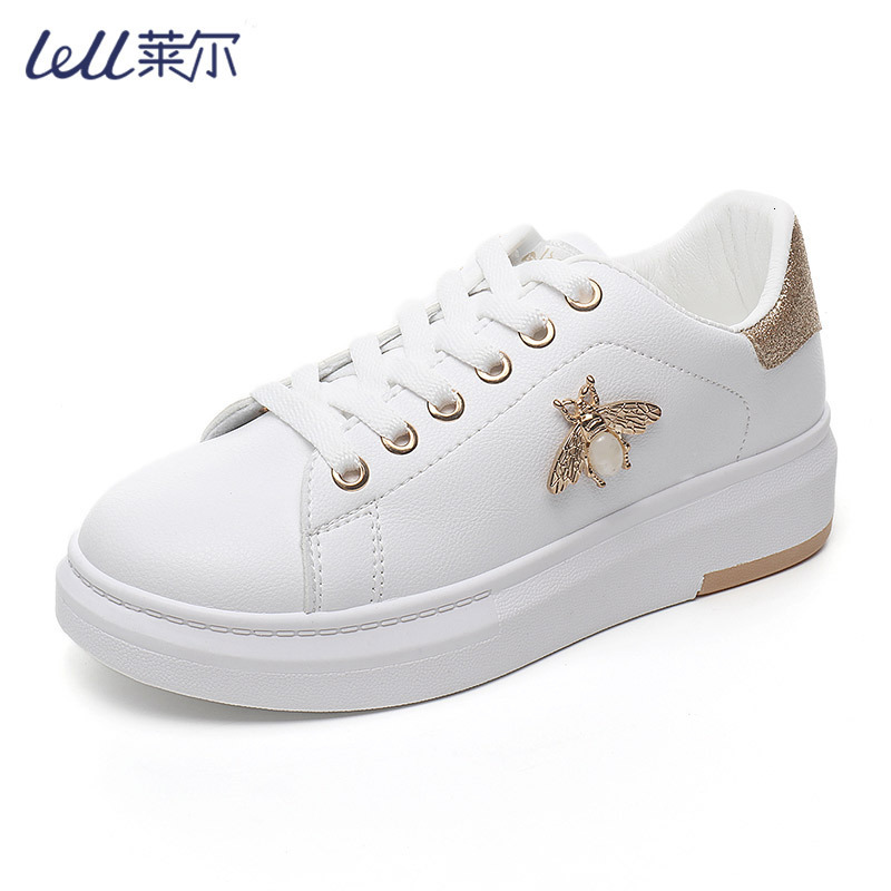 Ddmysports Autumn New Leather Waterproof Women S Student Butterfly Board Lace Up Korean Versatile Little White Shoes For OUTDOOR