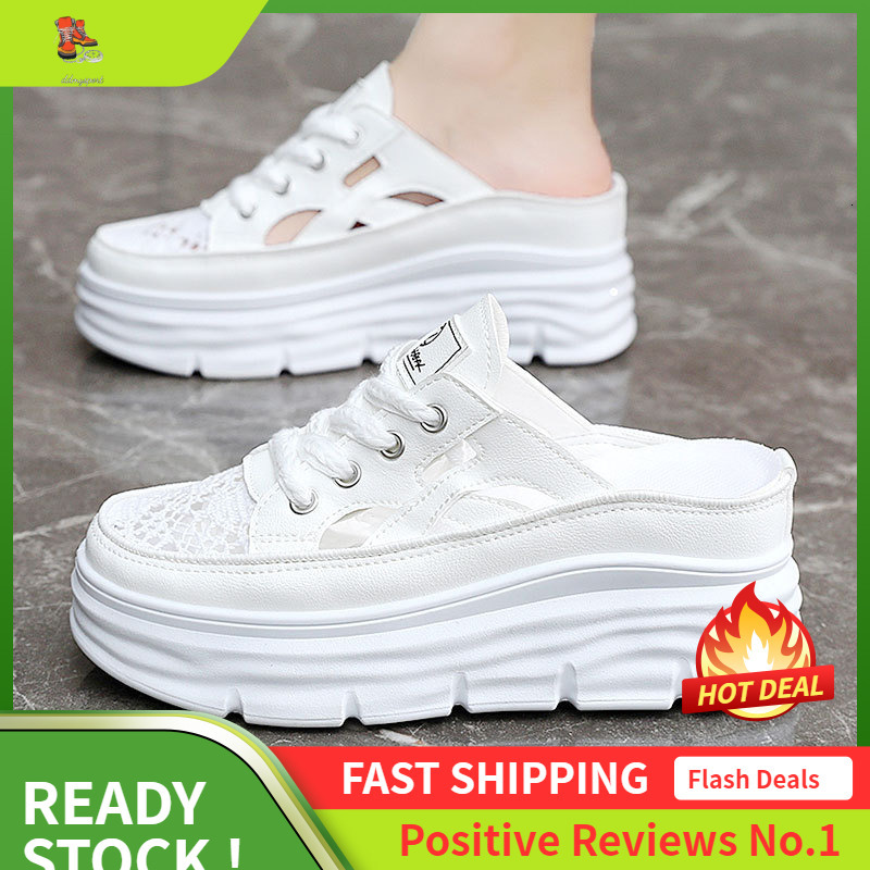 Ddmysports W New Alf Trawl Cloth Women S Spring And Summer Breathable Inner Eight Increase Casual Thick Soled Shoes Fashion Slippers OUTDOOR