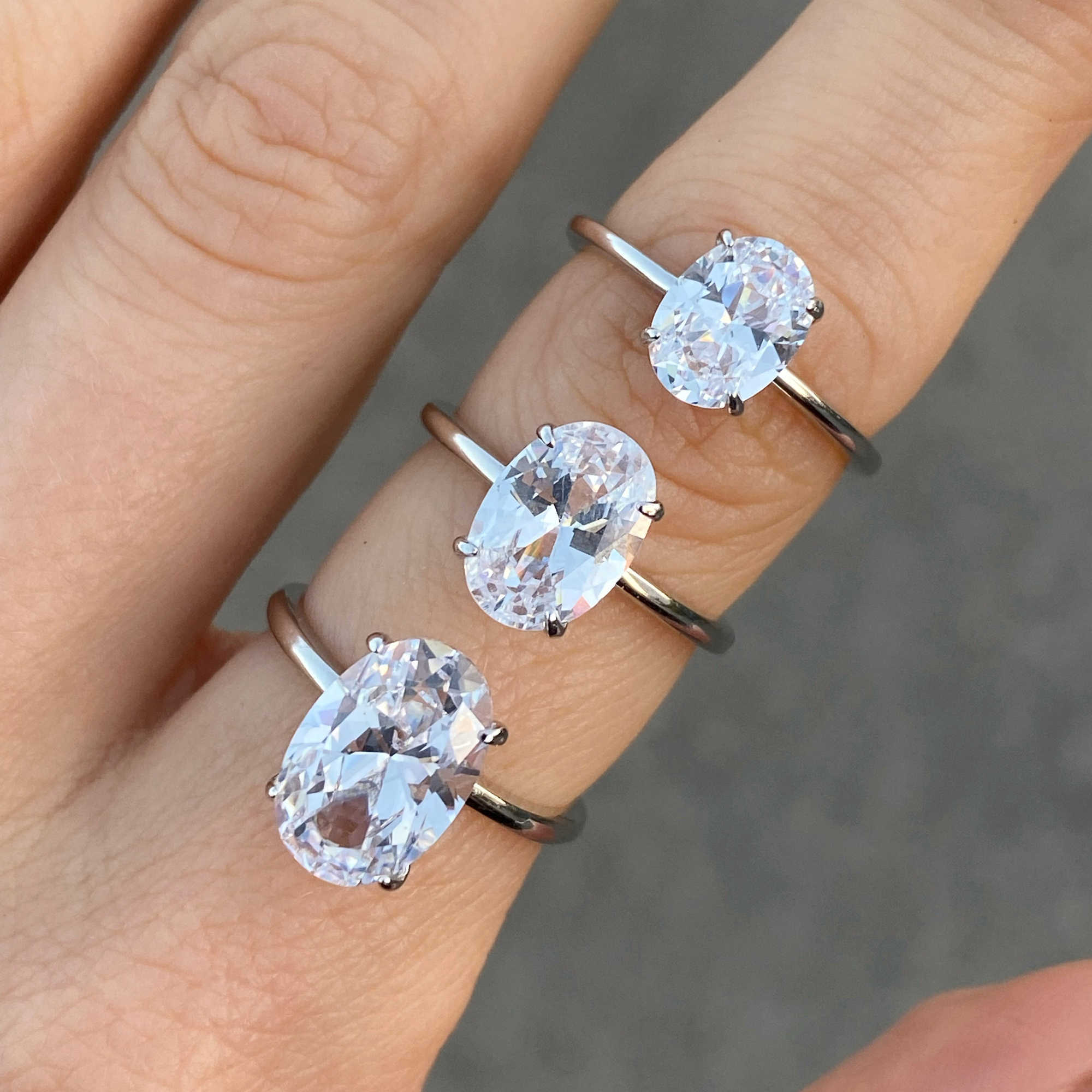 Top quality 925 sterling silver promise moissanite diamond rings solitaire 3ct oval moissanite engagement ring women diamond moissanite ring Jewelry g